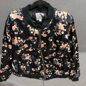 Lovesick Black Floral Bomber Jacket Lot 19